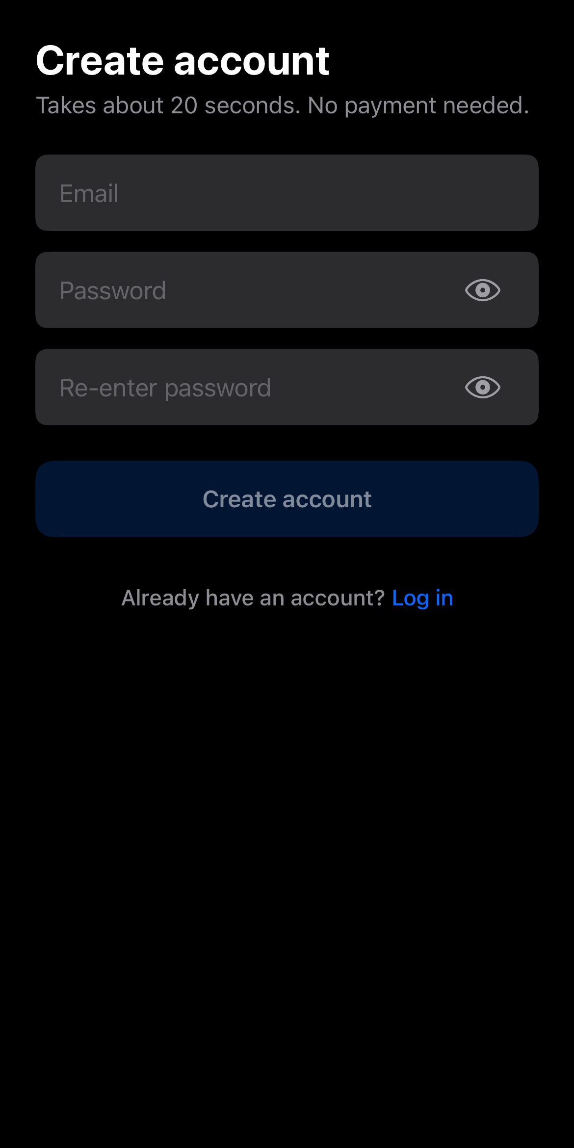 Auth — iOS screenshot 2