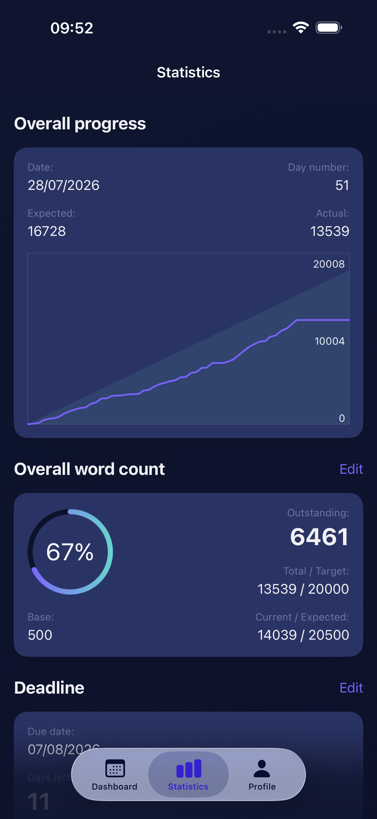 Word Tracker — iOS screenshot 2