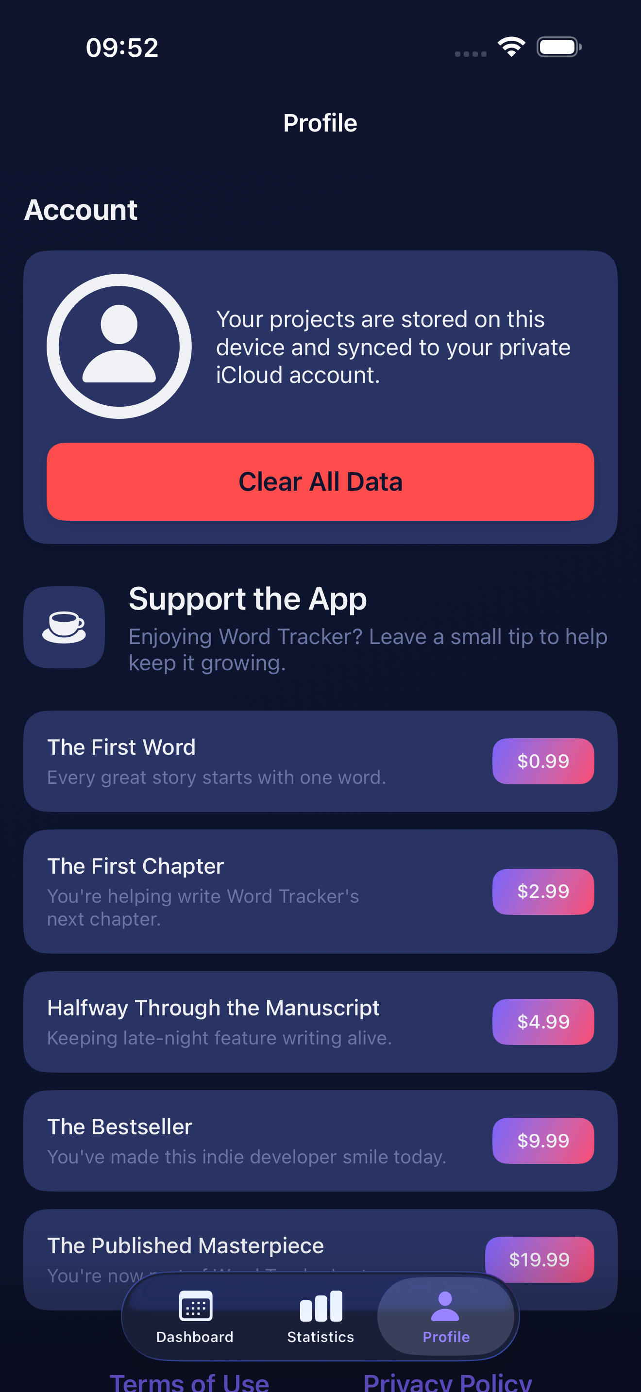 Word Tracker — iOS screenshot 3