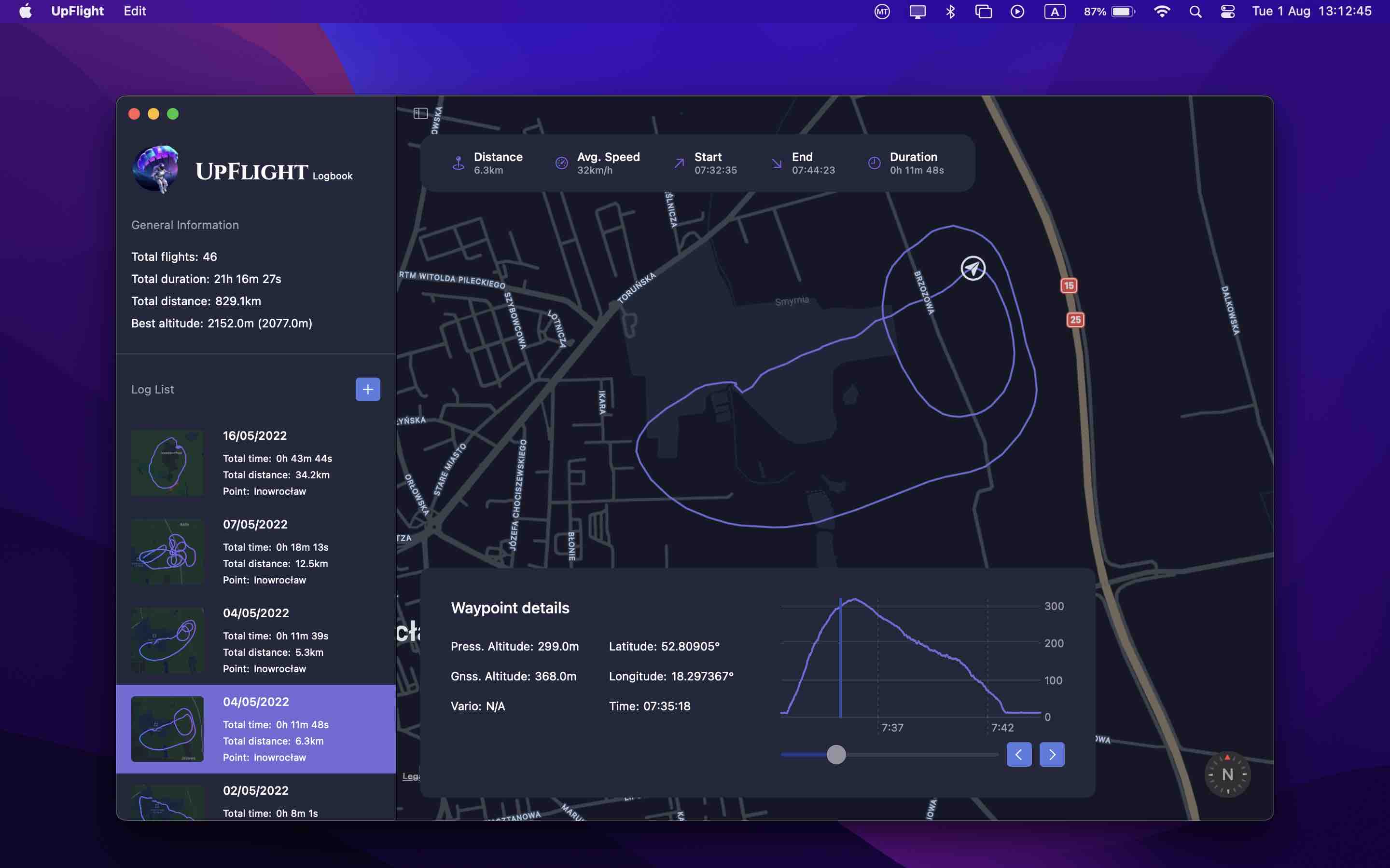 Up Flight — macOS screenshot 2