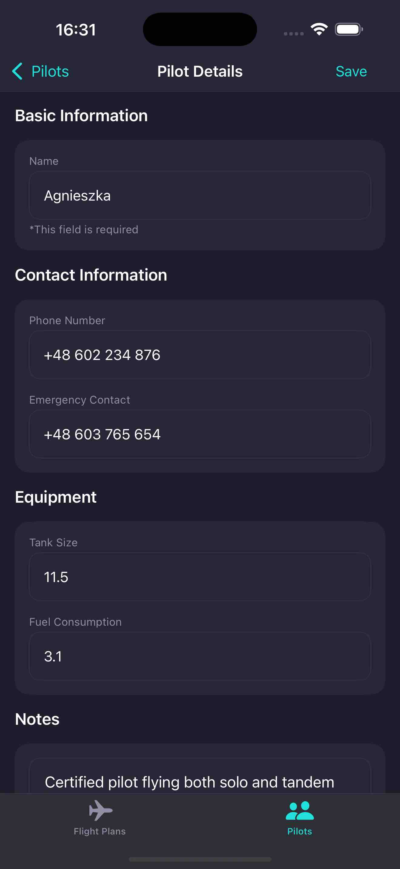 PPG Flight Planner — iOS screenshot 4